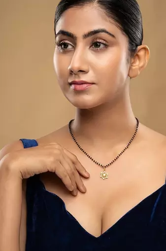 Gold plated mangalsutra in sterling silver
