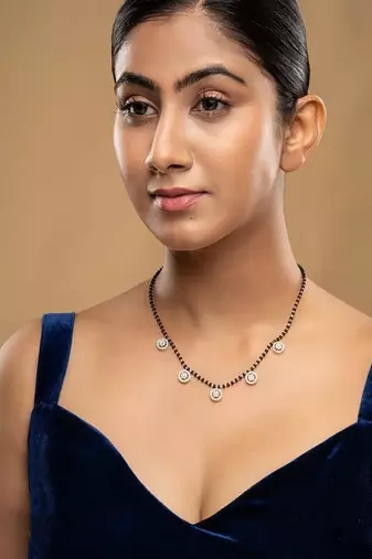 Gold plated mangalsutra in sterling silver