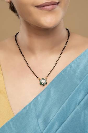 Gold plated mangalsutra in sterling silver