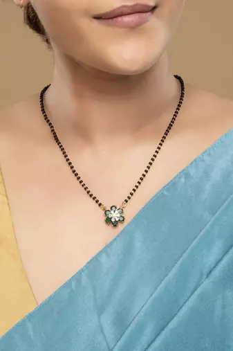 Gold plated mangalsutra in sterling silver