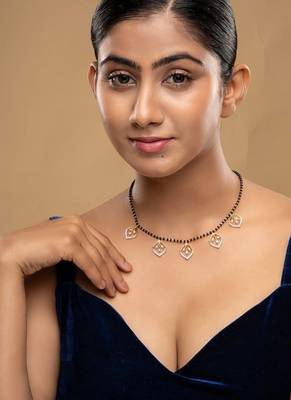 Gold plated mangalsutra in sterling silver 1