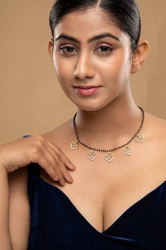 Gold plated mangalsutra in sterling silver