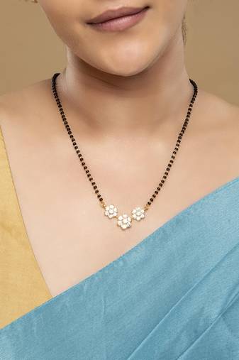 Gold plated mangalsutra in sterling silver