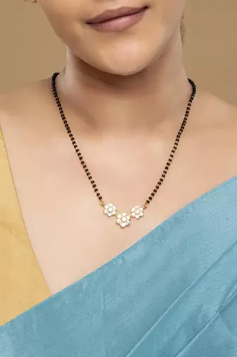Gold plated mangalsutra in sterling silver