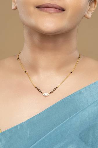 Gold plated mangalsutra in sterling silver