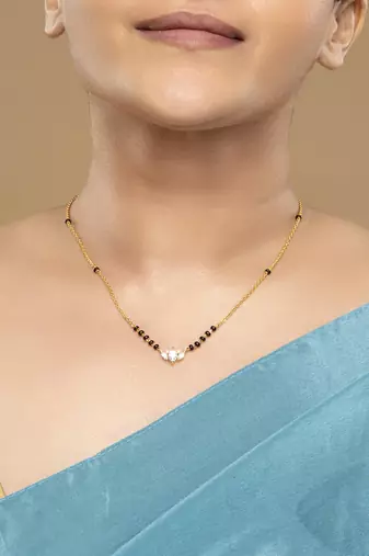 Gold plated mangalsutra in sterling silver