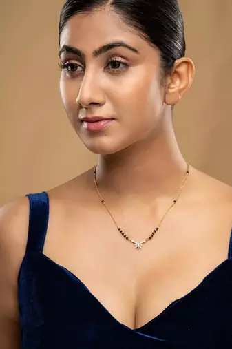 Gold plated mangalsutra in sterling silver