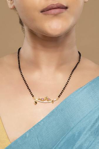 Gold plated mangalsutra in sterling silver