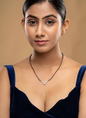 Gold plated mangalsutra in sterling silver 2