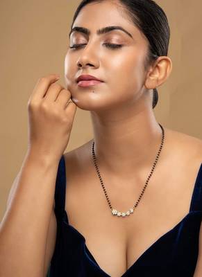 Gold plated mangalsutra in sterling silver 1