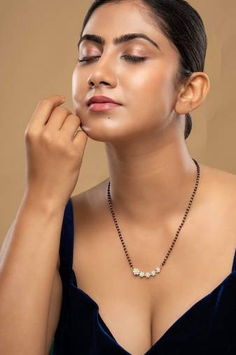 Gold plated mangalsutra in sterling silver