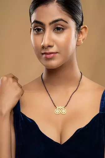 Gold plated mangalsutra in sterling silver