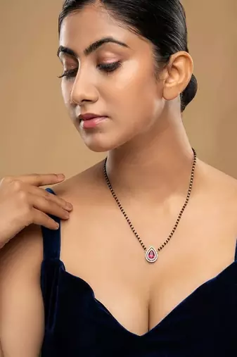 Gold plated mangalsutra in sterling silver