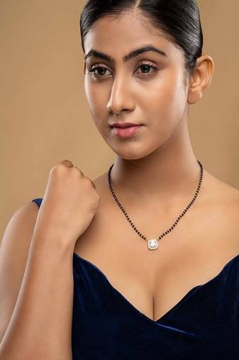 Gold plated mangalsutra in sterling silver