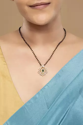 Gold plated mangalsutra in sterling silver