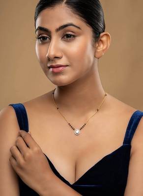 Gold plated mangalsutra in sterling silver 1