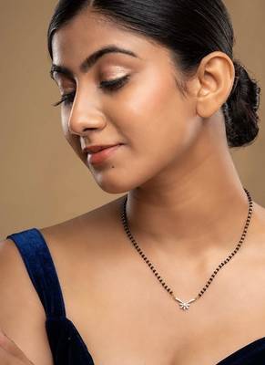 Gold plated mangalsutra in sterling silver 1