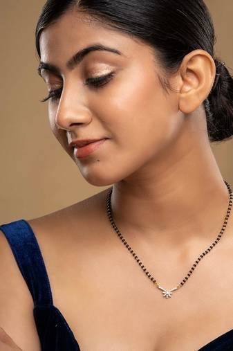 Gold plated mangalsutra in sterling silver