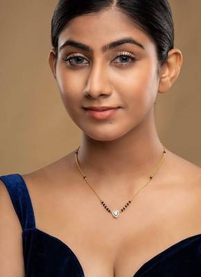 Gold plated mangalsutra in sterling silver 1