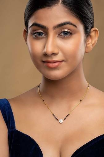Gold plated mangalsutra in sterling silver