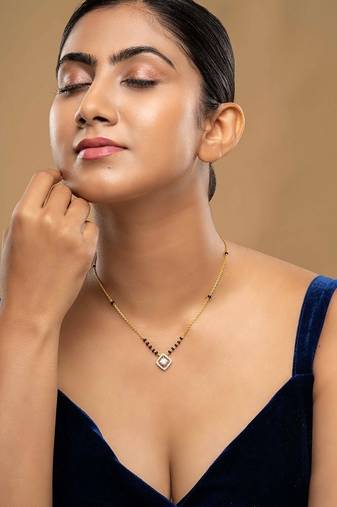 Gold plated mangalsutra in sterling silver