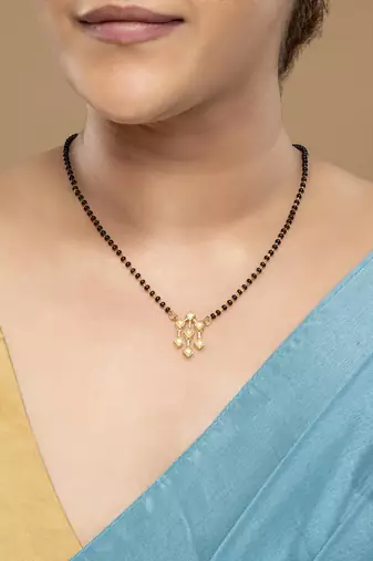 Gold plated mangalsutra in sterling silver
