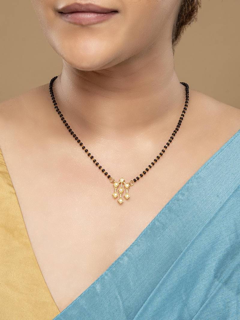 Gold plated mangalsutra in sterling silver
