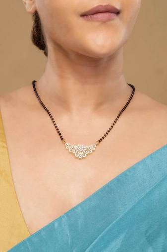 Gold plated mangalsutra in sterling silver