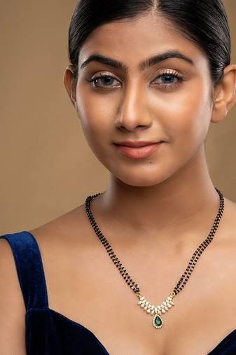 Gold plated mangalsutra in sterling silver