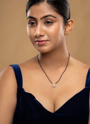 Gold plated mangalsutra in sterling silver 2