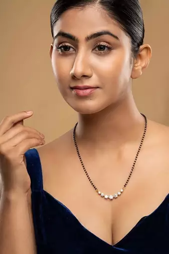 Gold plated mangalsutra in sterling silver