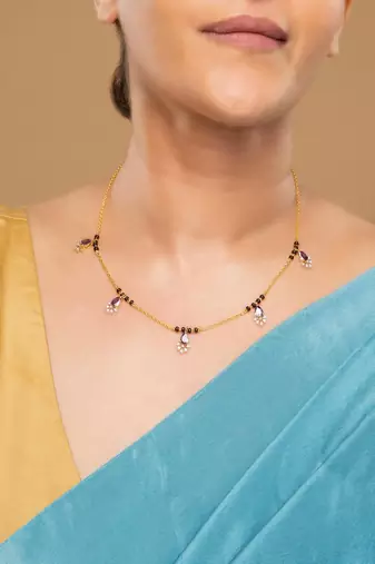 Gold plated mangalsutra in sterling silver