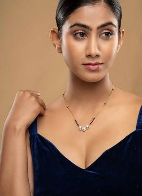 Gold plated mangalsutra in sterling silver 1