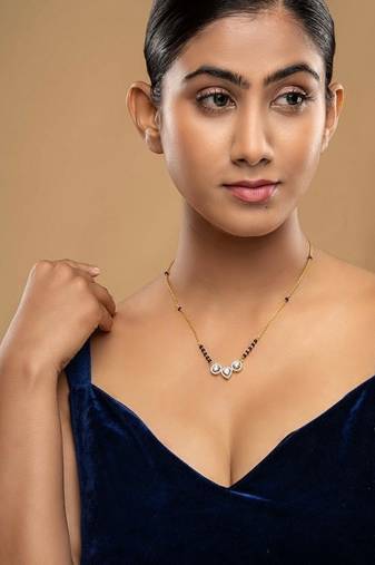 Gold plated mangalsutra in sterling silver