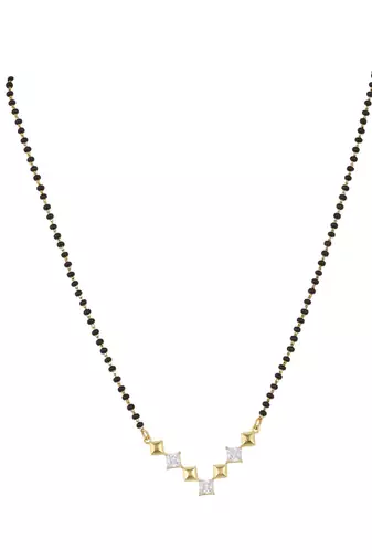 Gold plated mangalsutra in sterling silver