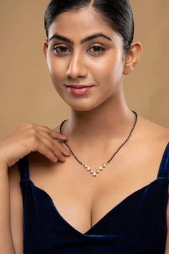 Gold plated mangalsutra in sterling silver