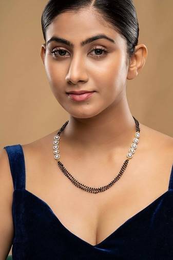 Gold plated mangalsutra in sterling silver