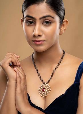 Gold plated mangalsutra in sterling silver 1