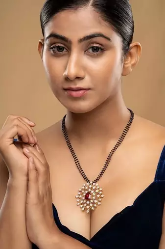 Gold plated mangalsutra in sterling silver