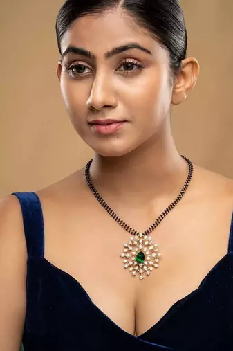 Gold plated mangalsutra in sterling silver
