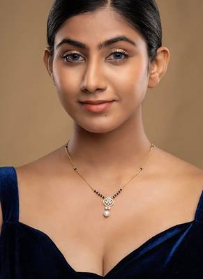 Gold plated mangalsutra in sterling silver 2