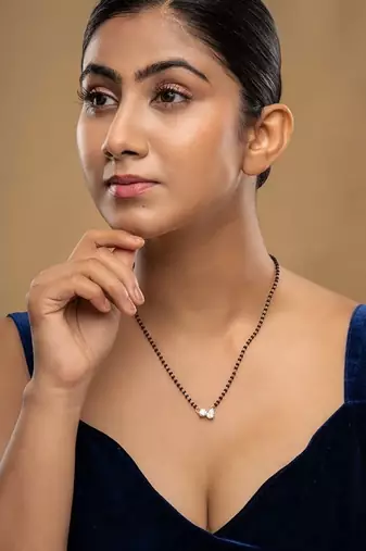 Gold plated mangalsutra in sterling silver
