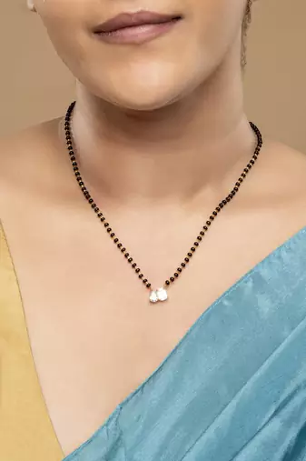 Gold plated mangalsutra in sterling silver