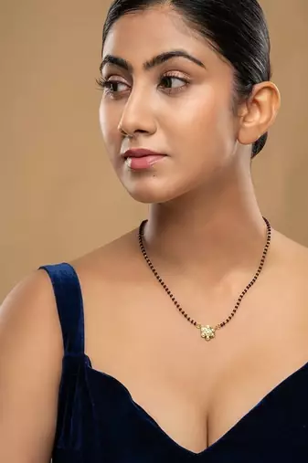 Gold plated mangalsutra in sterling silver