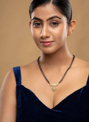 Gold plated mangalsutra in sterling silver 1