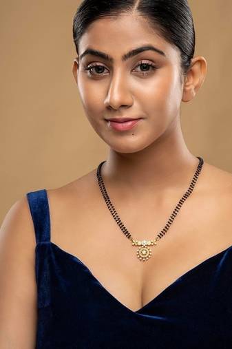 Gold plated mangalsutra in sterling silver