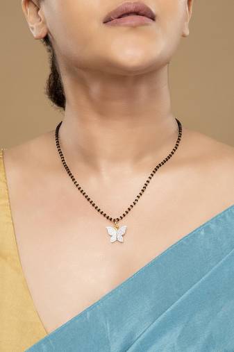 Gold plated mangalsutra in sterling silver