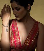 Oxidised silver multi-strand bracelet