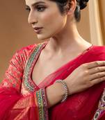 Traditional beaded oxidised silver kada