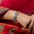 Floral motifs silver kada